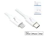 Cavo da USB C a Lightning, MFi, scatola, bianco, 0,50 m certificato MFi, cavo di sincronizzazione e ricarica rapida